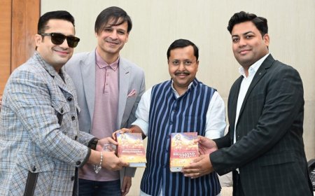 Dr Vivek Bindra, Vivek Oberoi And Dr Arvind Dwivedi Meet BJP President Nitin Nabin Over Bhagwat Geeta Recognition